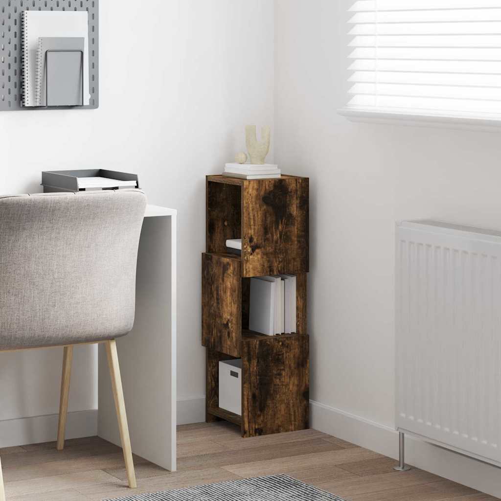 Hoekkast Gerookt eiken 25,5x25x80cm Bewerkt hout is nu te koop bij PeponiXL, paradijselijk wonen!