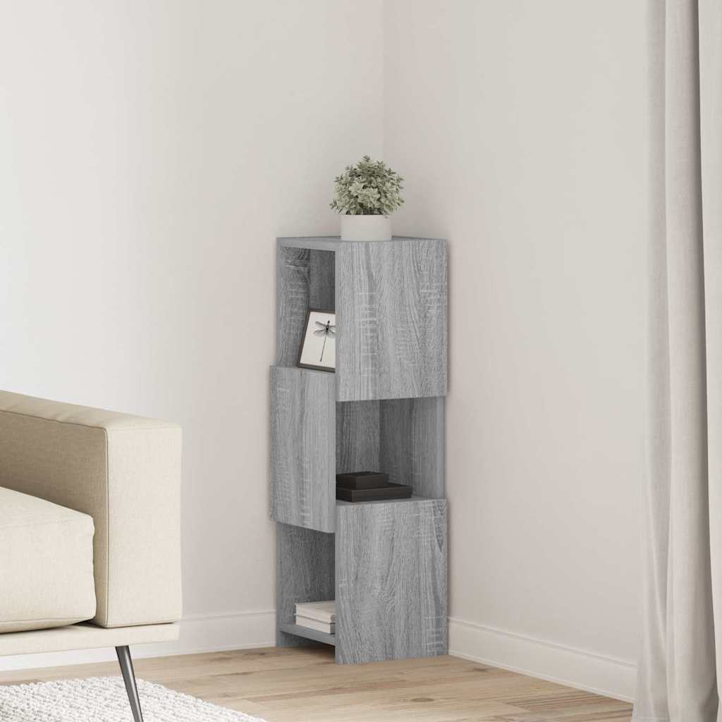 Hoekkast Grijs Sonoma 25,5x25x80cm Bewerkt hout is nu te koop bij PeponiXL, paradijselijk wonen!
