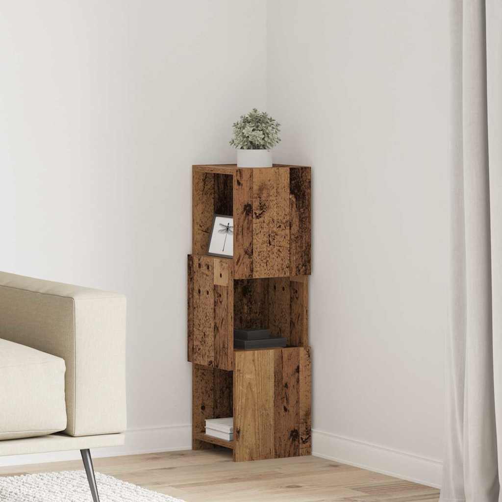 Hoekkast Oudhout 25,5x25x80cm Bewerkt hout is nu te koop bij PeponiXL, paradijselijk wonen!
