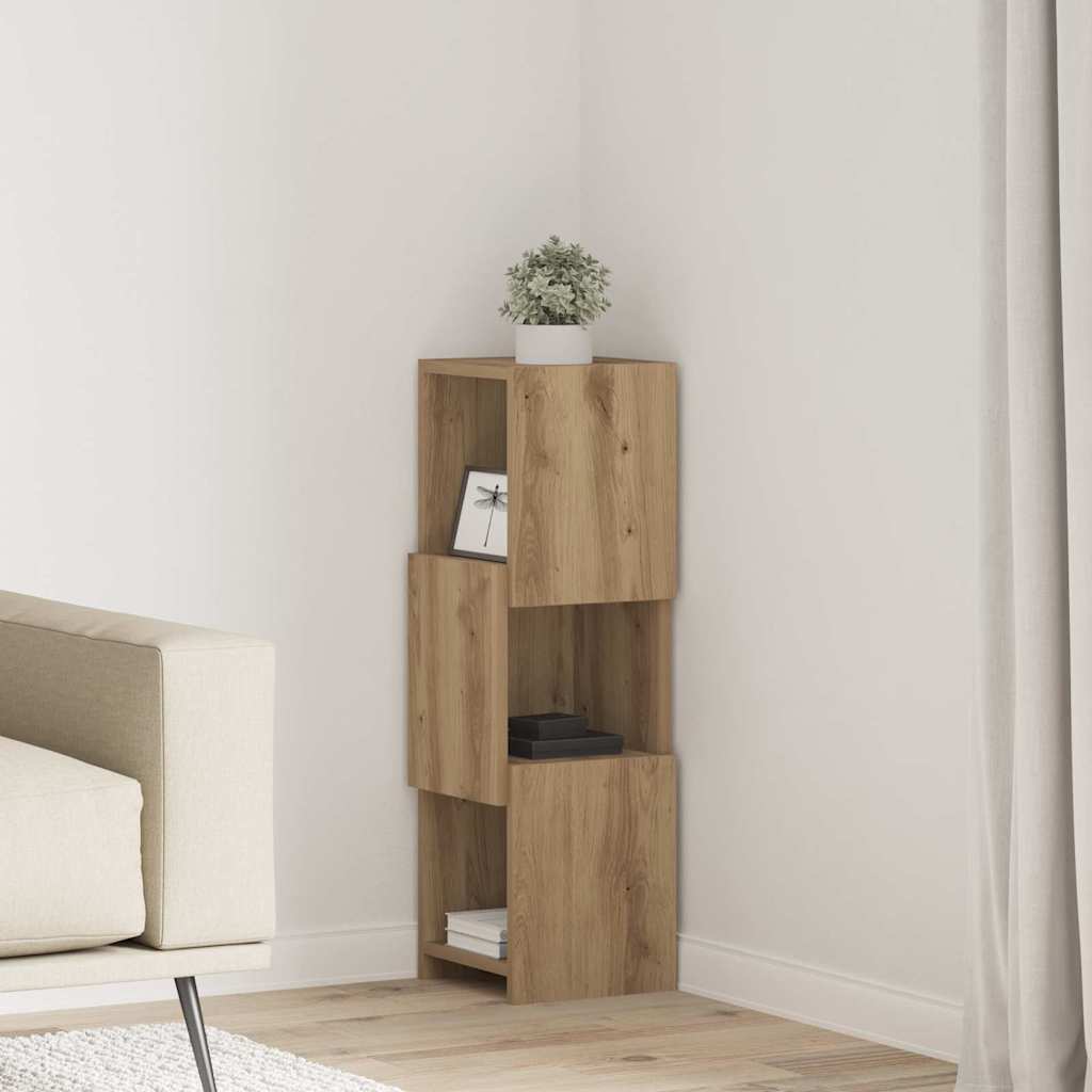 Hoekkast Artisan Eiken 25,5x25x80cm Bewerkt hout is nu te koop bij PeponiXL, paradijselijk wonen!
