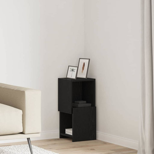 Hoekkast Zwart Eiken 25,5x25x55cm Bewerkt hout is nu te koop bij PeponiXL, paradijselijk wonen!