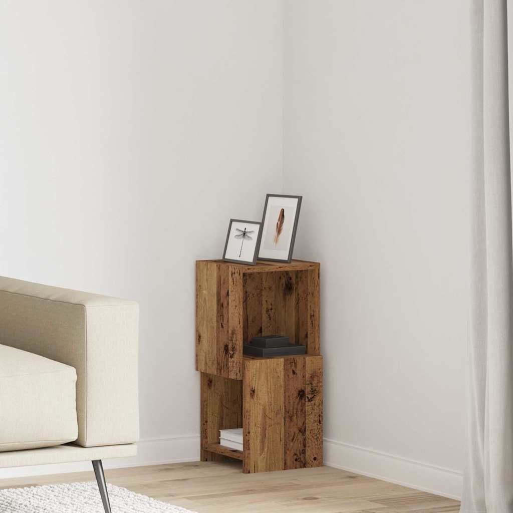 Hoekkast Oudhout 25,5x25x55cm Bewerkt hout is nu te koop bij PeponiXL, paradijselijk wonen!