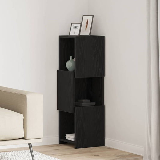 Hoekkast Zwart Eiken 30,5x30x95cm Bewerkt hout is nu te koop bij PeponiXL, paradijselijk wonen!