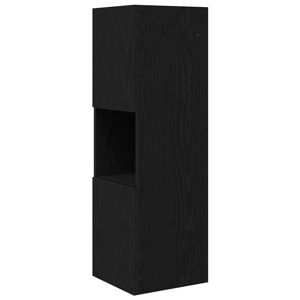 Hoekkast Zwart Eiken 30,5x30x95cm Bewerkt hout is nu te koop bij PeponiXL, paradijselijk wonen!