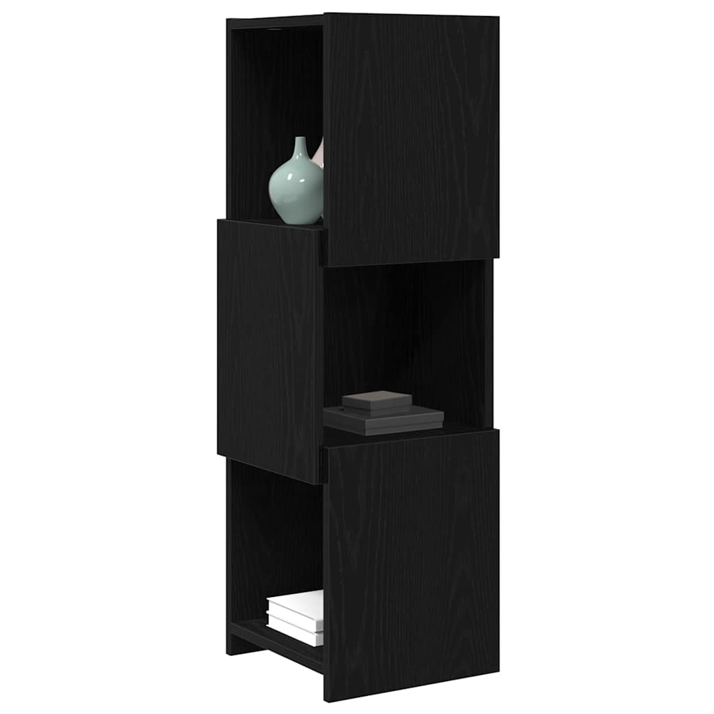Hoekkast Zwart Eiken 30,5x30x95cm Bewerkt hout is nu te koop bij PeponiXL, paradijselijk wonen!