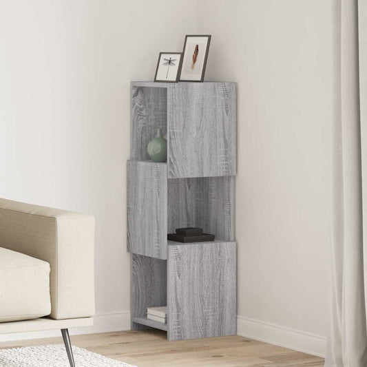Hoekkast Grijs Sonoma 30,5x30x95cm Bewerkt hout is nu te koop bij PeponiXL, paradijselijk wonen!