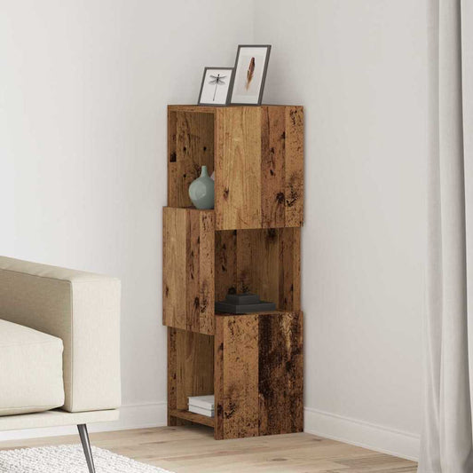 Hoekkast Oudhout 30,5x30x95cm Bewerkt hout is nu te koop bij PeponiXL, paradijselijk wonen!