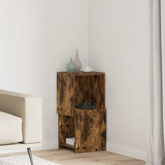 Hoekkast Gerookt eiken 30,5x30x65cm Bewerkt hout is nu te koop bij PeponiXL, paradijselijk wonen!