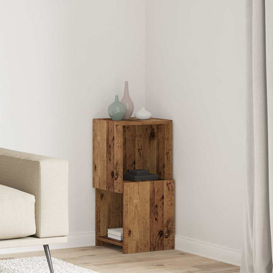 Hoekkast Oudhout 30,5x30x65cm Bewerkt hout is nu te koop bij PeponiXL, paradijselijk wonen!