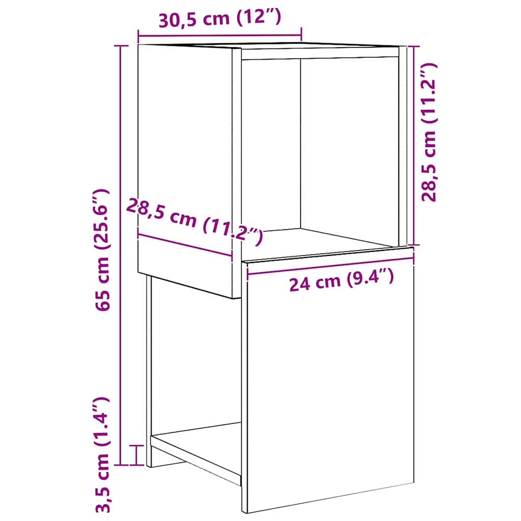 Hoekkast Oudhout 30,5x30x65cm Bewerkt hout is nu te koop bij PeponiXL, paradijselijk wonen!