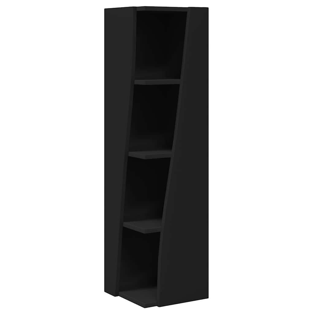 Hoekkast Zwart 27,5x27x102cm Bewerkt hout is nu te koop bij PeponiXL, paradijselijk wonen!