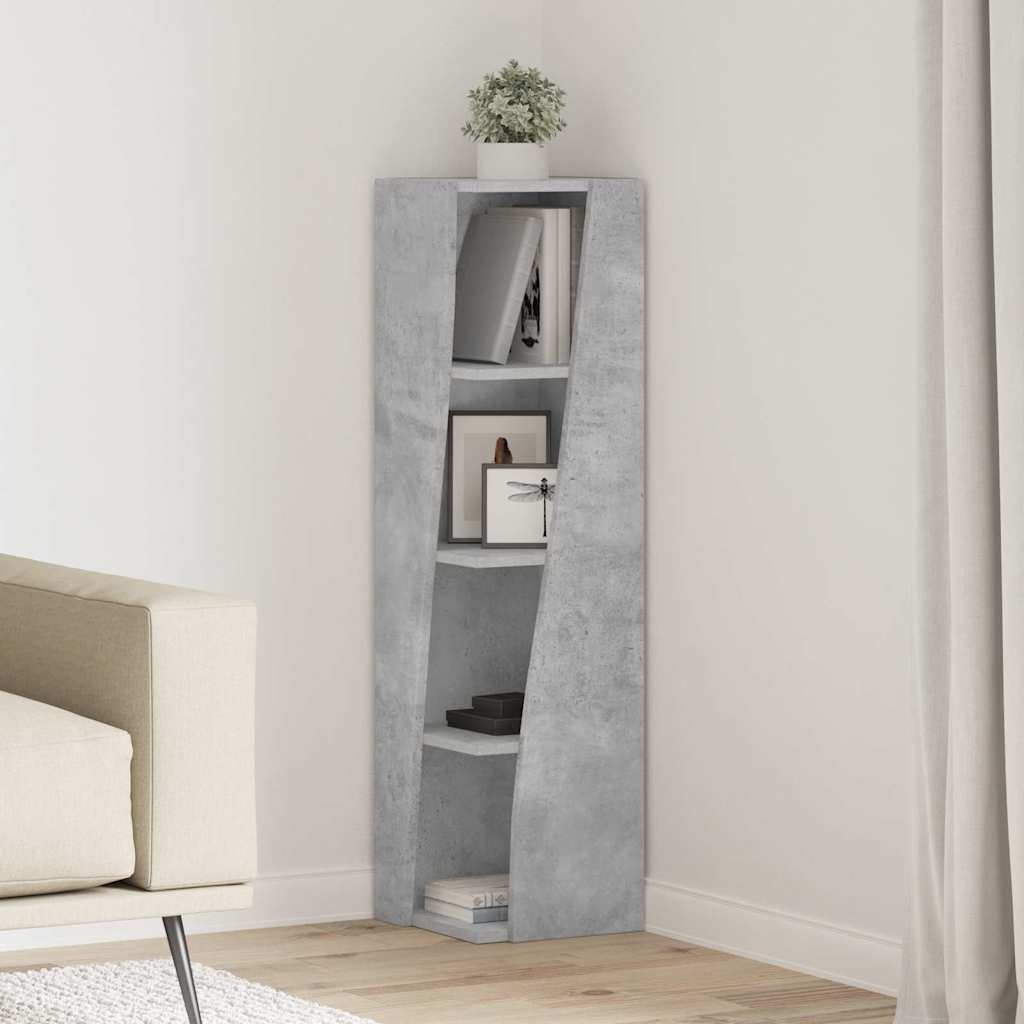 Hoekkast Beton Grijs 27,5x27x102cm Bewerkt hout is nu te koop bij PeponiXL, paradijselijk wonen!