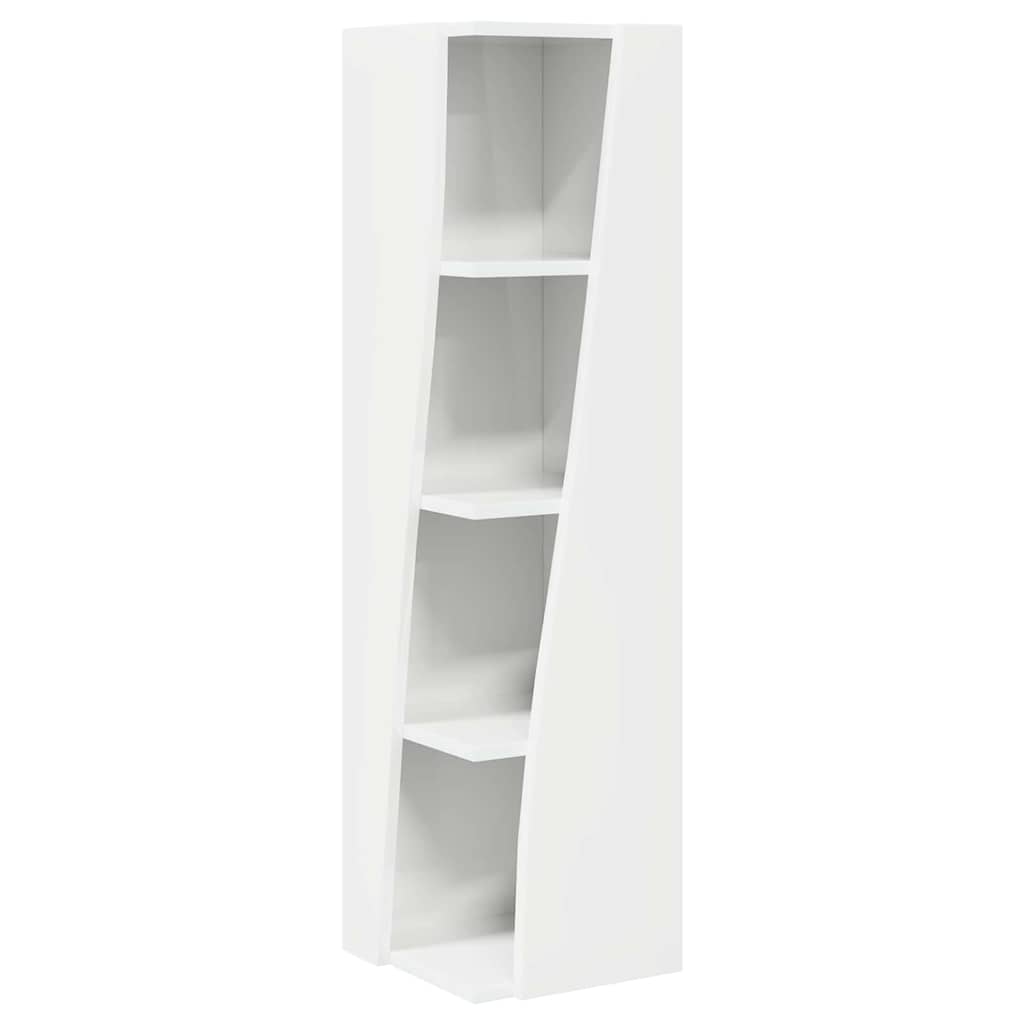 Hoekkast Hoogglans wit 27,5x27x102cm Bewerkt hout is nu te koop bij PeponiXL, paradijselijk wonen!
