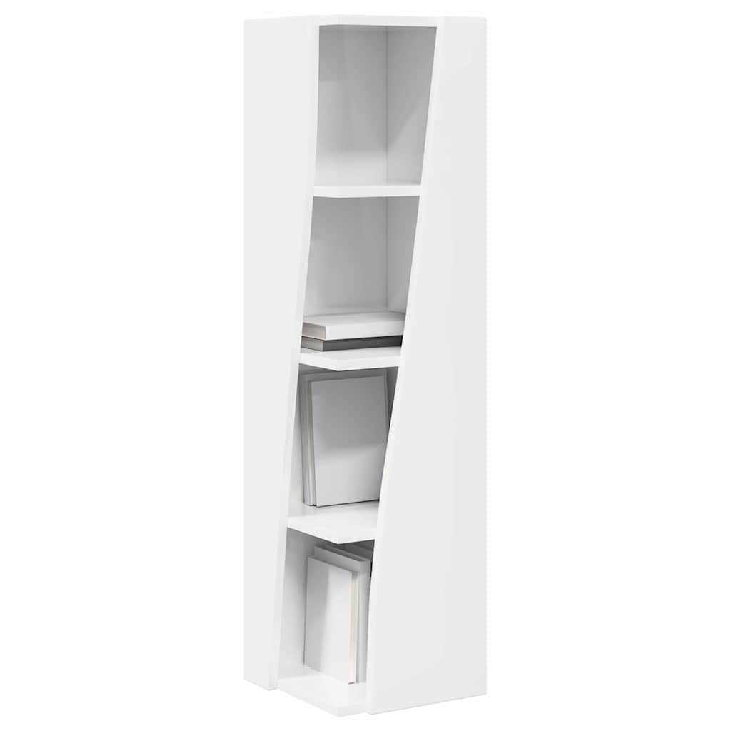 Hoekkast Hoogglans wit 27,5x27x102cm Bewerkt hout is nu te koop bij PeponiXL, paradijselijk wonen!