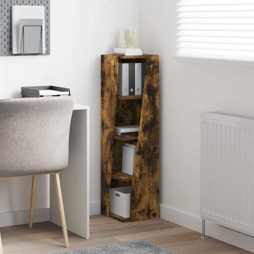 Hoekkast Gerookt eiken 27,5x27x102cm Bewerkt hout is nu te koop bij PeponiXL, paradijselijk wonen!