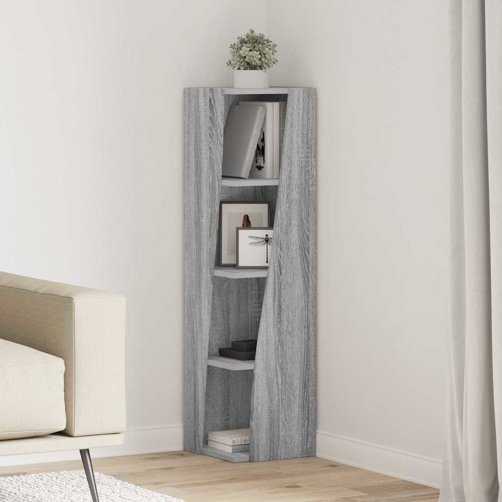 Hoekkast Grijs Sonoma 27,5x27x102cm Bewerkt hout is nu te koop bij PeponiXL, paradijselijk wonen!