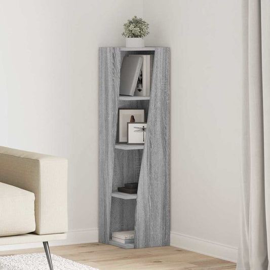 Hoekkast Grijs Sonoma 27,5x27x102cm Bewerkt hout is nu te koop bij PeponiXL, paradijselijk wonen!