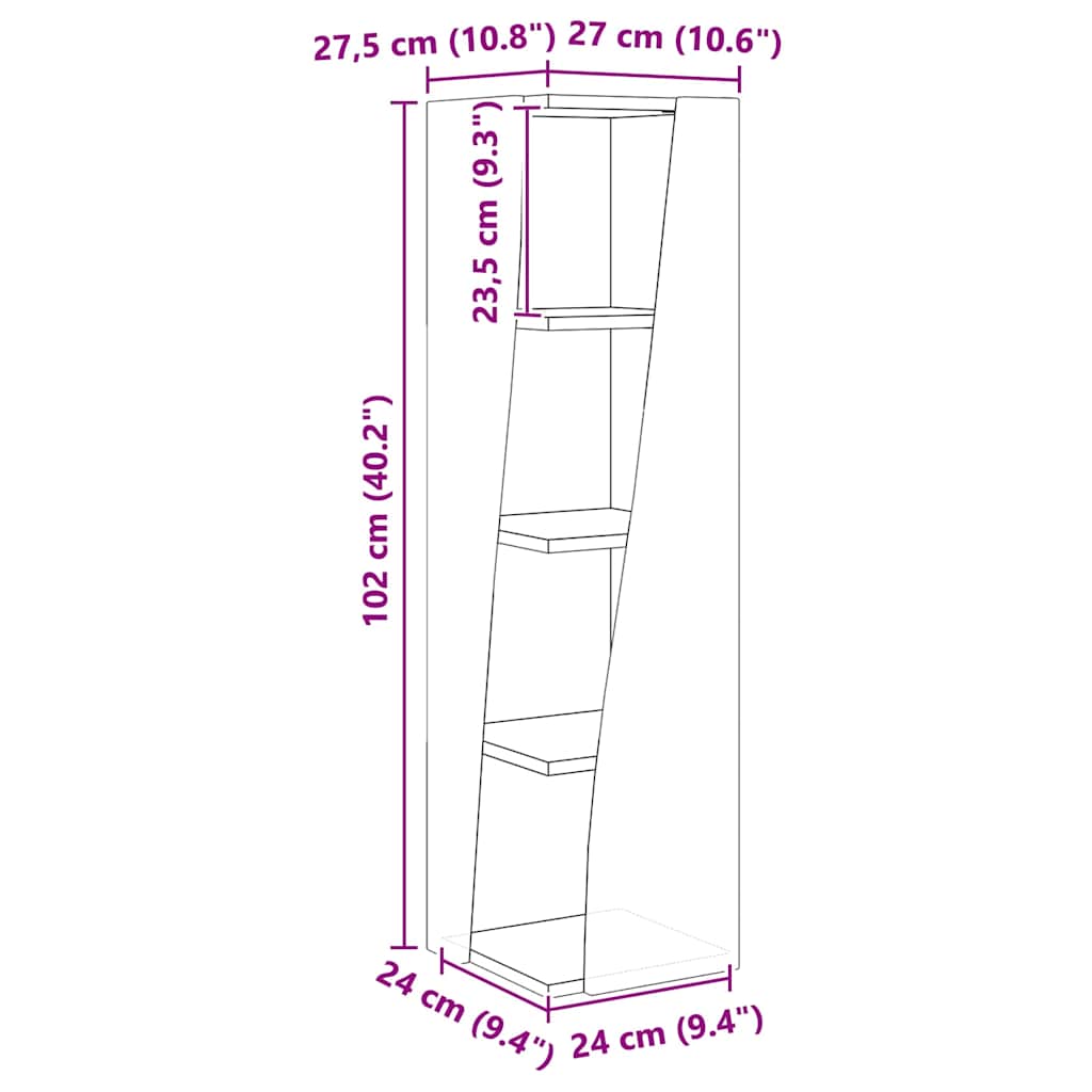 Hoekkast Wit 27,5x27x102cm Bewerkt hout is nu te koop bij PeponiXL, paradijselijk wonen!