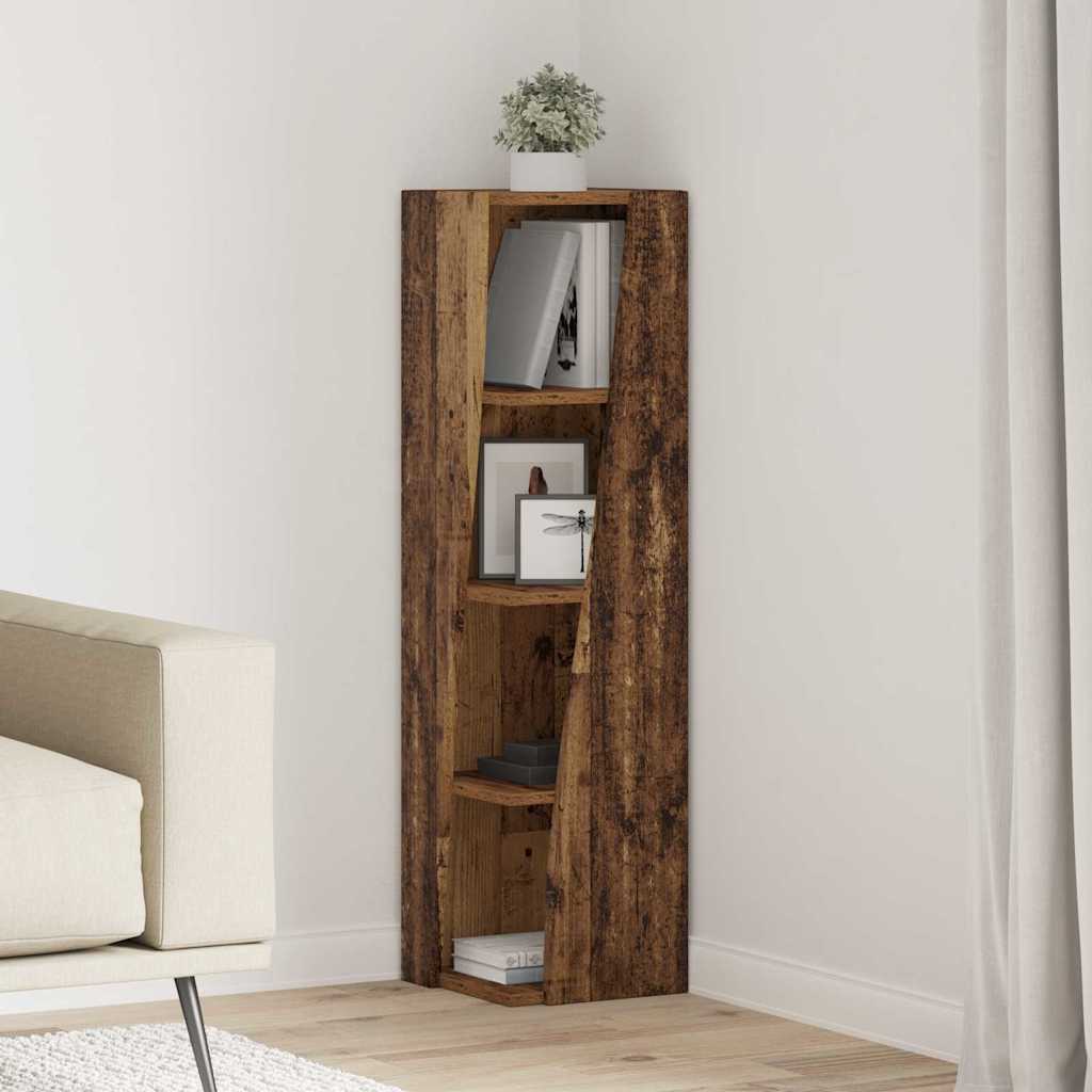 Hoekkast Oudhout 27,5x27x102cm Bewerkt hout is nu te koop bij PeponiXL, paradijselijk wonen!