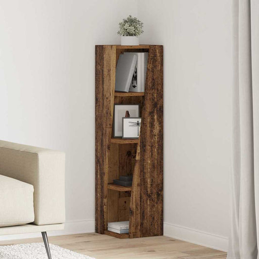 Hoekkast Oudhout 27,5x27x102cm Bewerkt hout is nu te koop bij PeponiXL, paradijselijk wonen!
