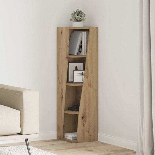 Hoekkast Artisan Eiken 27,5x27x102cm Bewerkt hout is nu te koop bij PeponiXL, paradijselijk wonen!