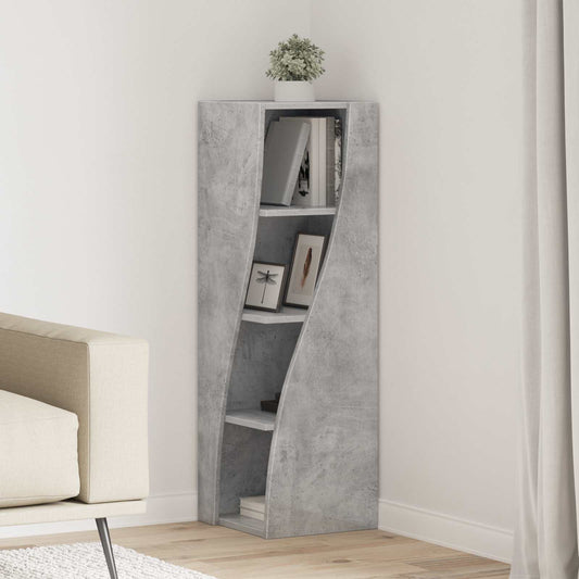 Hoekkast Beton Grijs 32x32x102cm Bewerkt hout is nu te koop bij PeponiXL, paradijselijk wonen!
