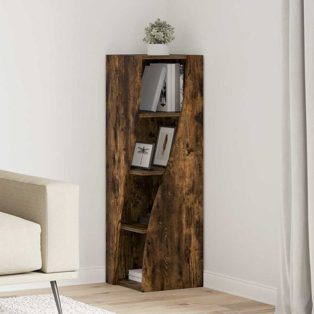 Hoekkast Gerookt eiken 32x32x102cm Bewerkt hout is nu te koop bij PeponiXL, paradijselijk wonen!