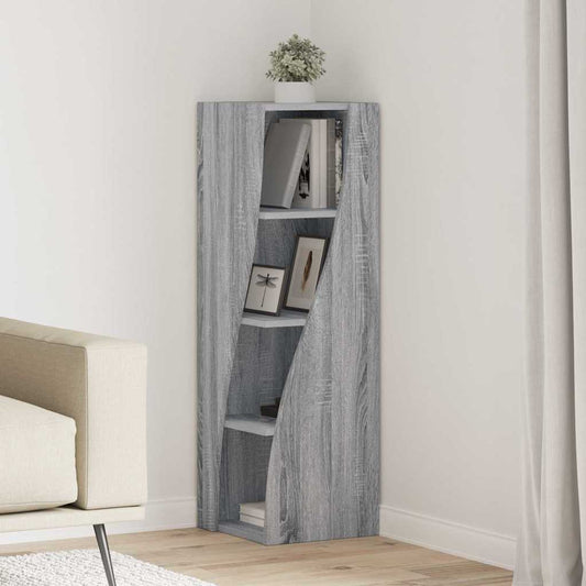 Hoekkast Grijs Sonoma 32x32x102cm Bewerkt hout is nu te koop bij PeponiXL, paradijselijk wonen!