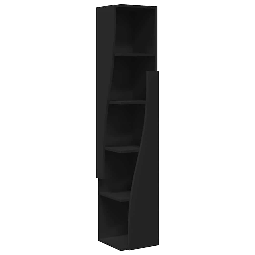 Hoekkast Zwart 27,5x27x140cm Bewerkt hout is nu te koop bij PeponiXL, paradijselijk wonen!