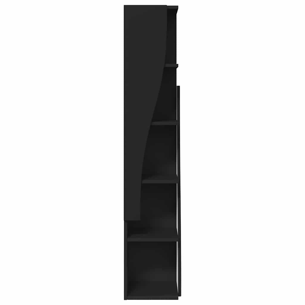 Hoekkast Zwart 27,5x27x140cm Bewerkt hout is nu te koop bij PeponiXL, paradijselijk wonen!