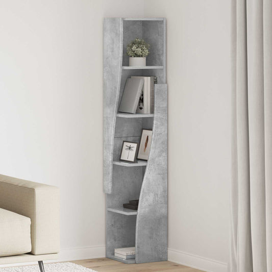 Hoekkast 27,5x27x140cm Bewerkt hout Beton Grijs is nu te koop bij PeponiXL, paradijselijk wonen!