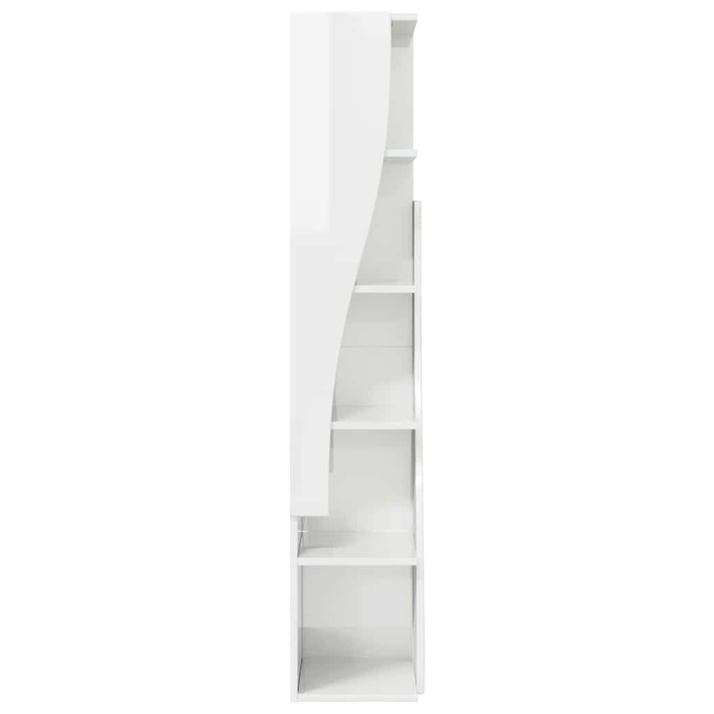 Hoekkast Hoogglans wit 27,5x27x140cm Bewerkt hout is nu te koop bij PeponiXL, paradijselijk wonen!
