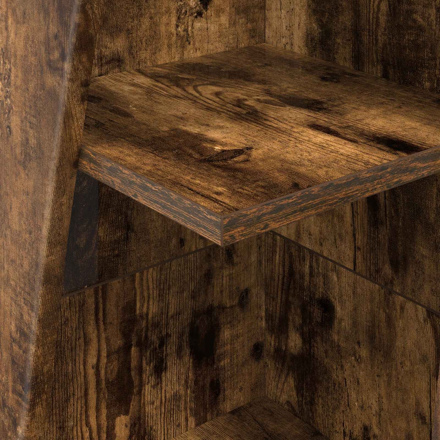 Hoekkast 27,5x27x140cm Bewerkt hout Gerookt eiken is nu te koop bij PeponiXL, paradijselijk wonen!
