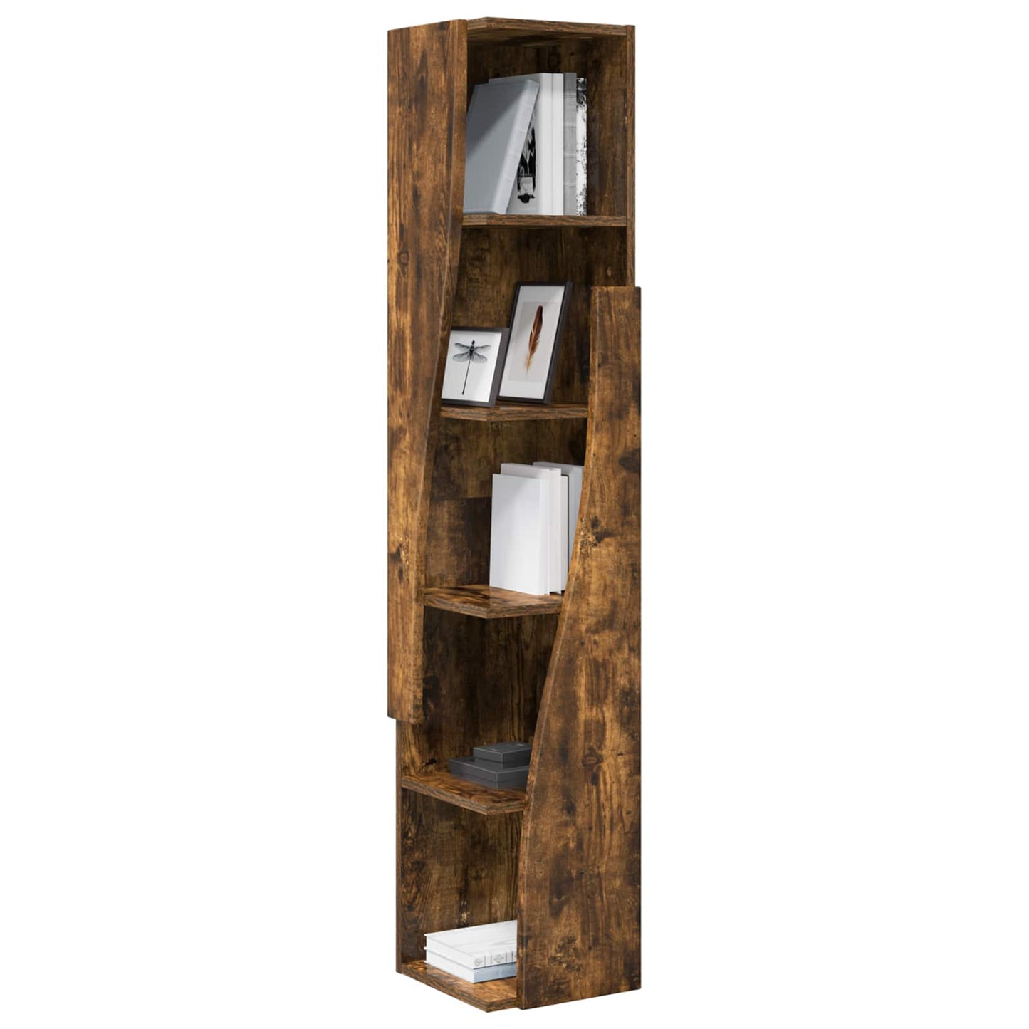 Hoekkast 27,5x27x140cm Bewerkt hout Gerookt eiken is nu te koop bij PeponiXL, paradijselijk wonen!