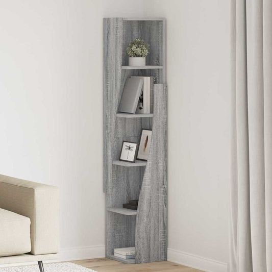 Hoekkast Grijs Sonoma 27,5x27x140cm Bewerkt hout is nu te koop bij PeponiXL, paradijselijk wonen!