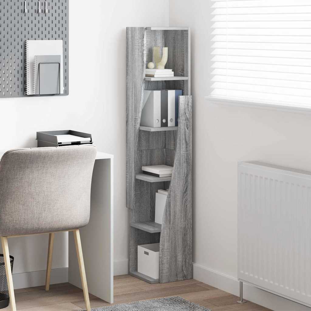 Hoekkast Grijs Sonoma 27,5x27x140cm Bewerkt hout is nu te koop bij PeponiXL, paradijselijk wonen!