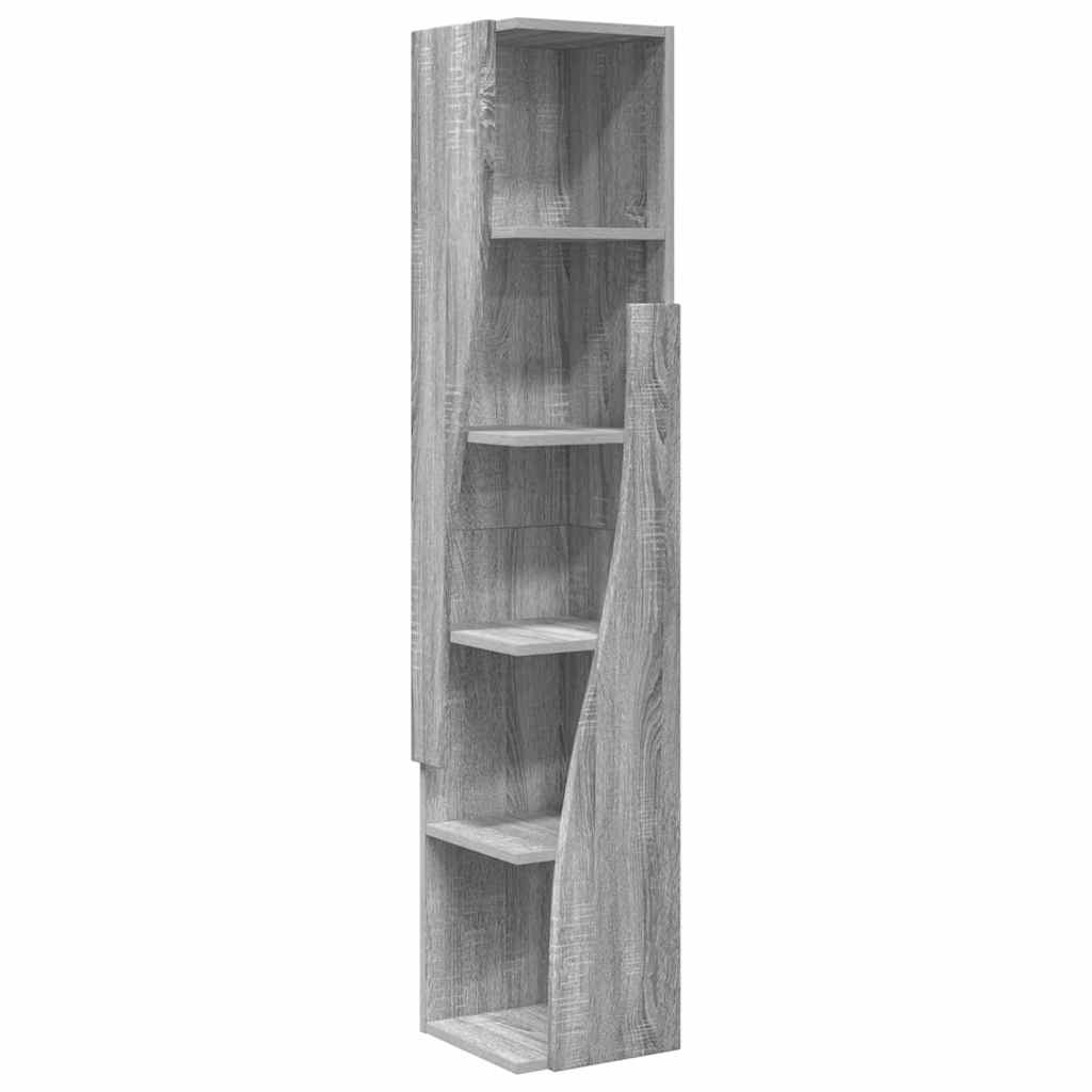 Hoekkast Grijs Sonoma 27,5x27x140cm Bewerkt hout is nu te koop bij PeponiXL, paradijselijk wonen!