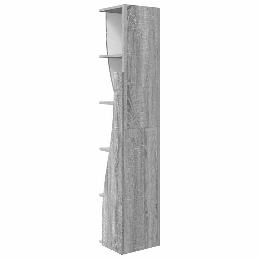 Hoekkast Grijs Sonoma 27,5x27x140cm Bewerkt hout is nu te koop bij PeponiXL, paradijselijk wonen!