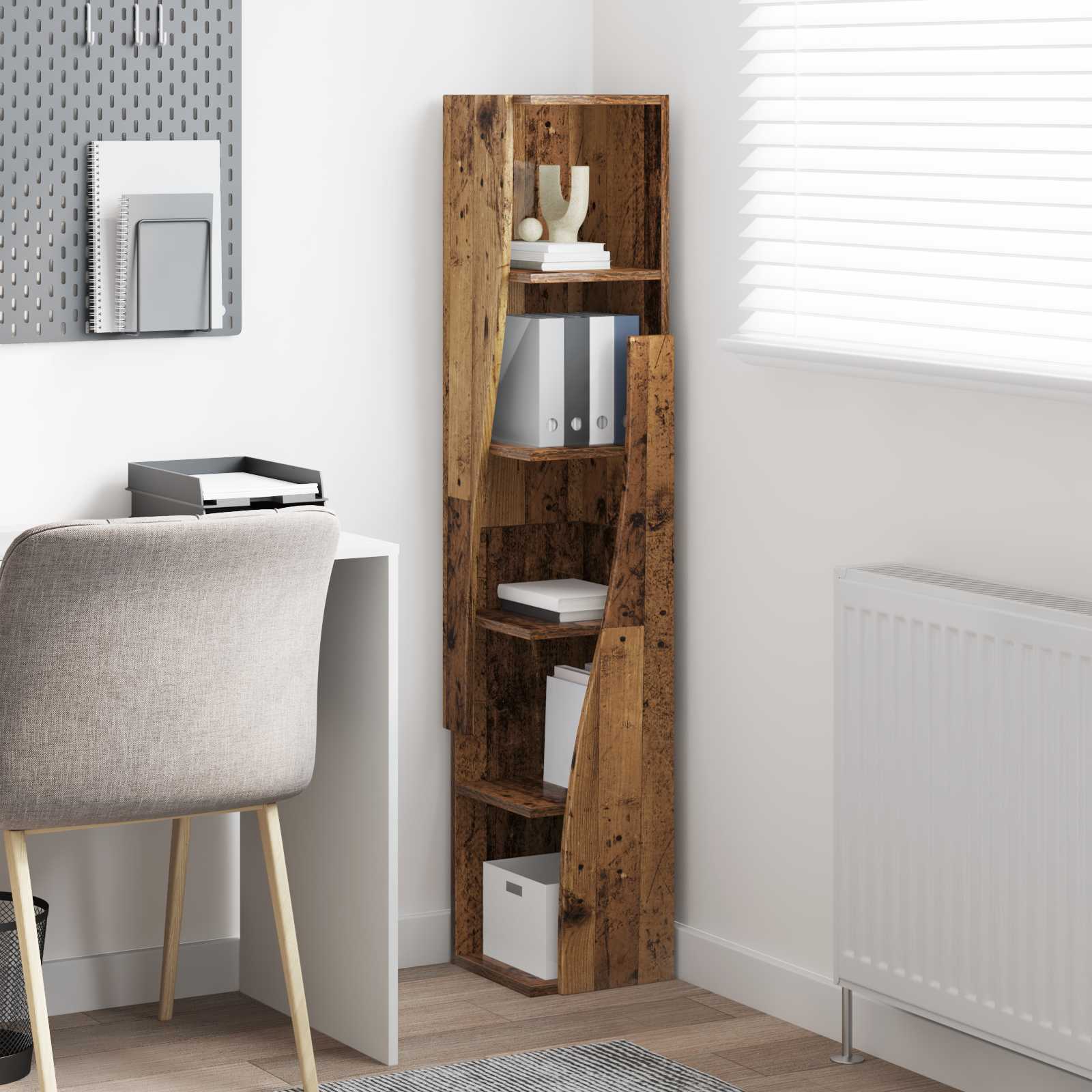 Hoekkast 27,5x27x140cm Bewerkt hout Oudhout is nu te koop bij PeponiXL, paradijselijk wonen!