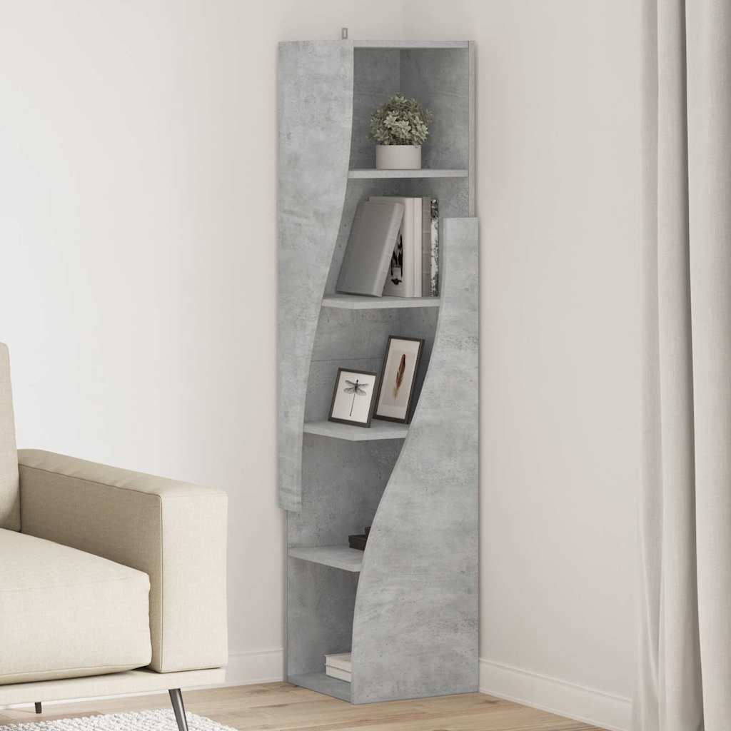 Hoekkast Beton Grijs 32x32x140cm Bewerkt hout is nu te koop bij PeponiXL, paradijselijk wonen!