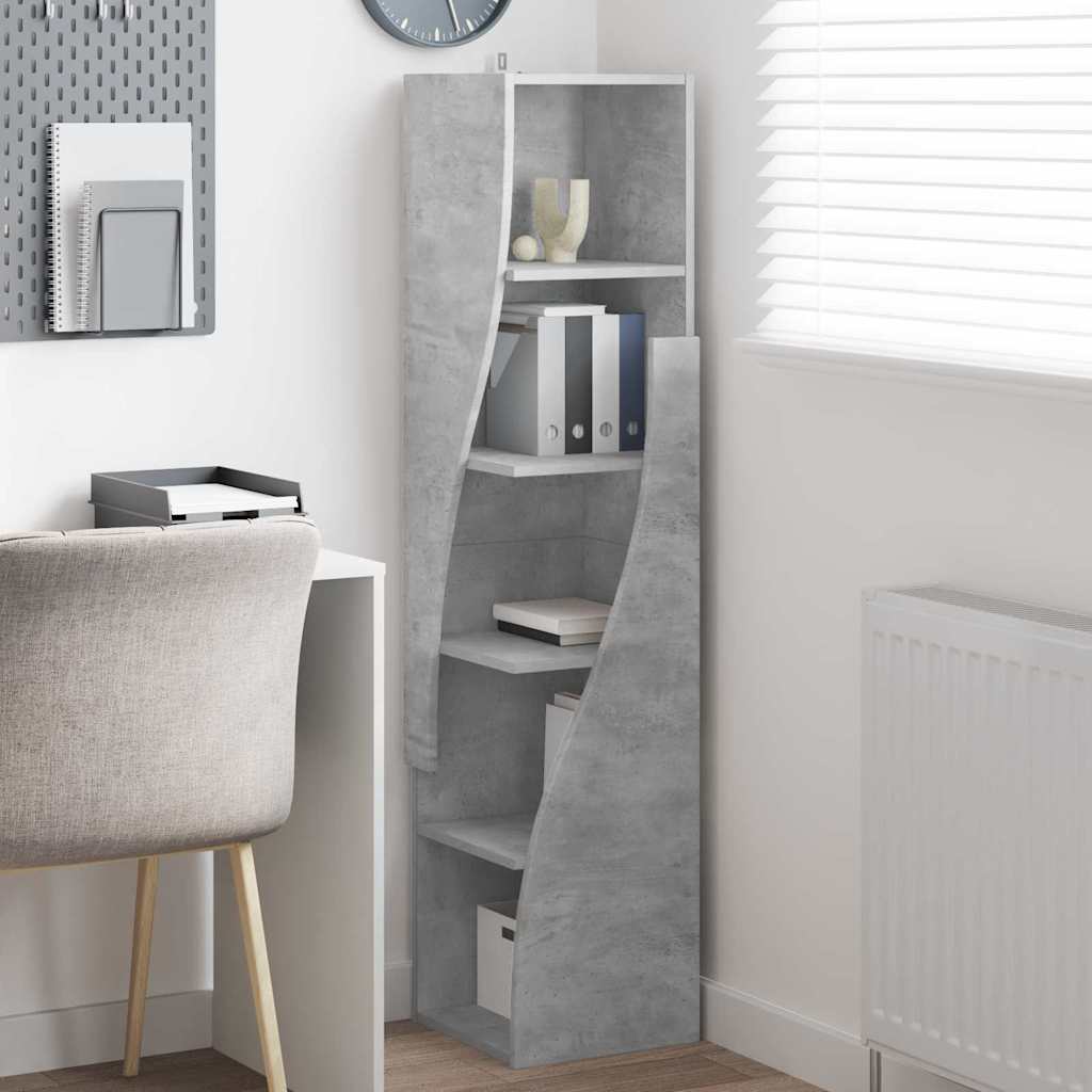 Hoekkast Beton Grijs 32x32x140cm Bewerkt hout is nu te koop bij PeponiXL, paradijselijk wonen!