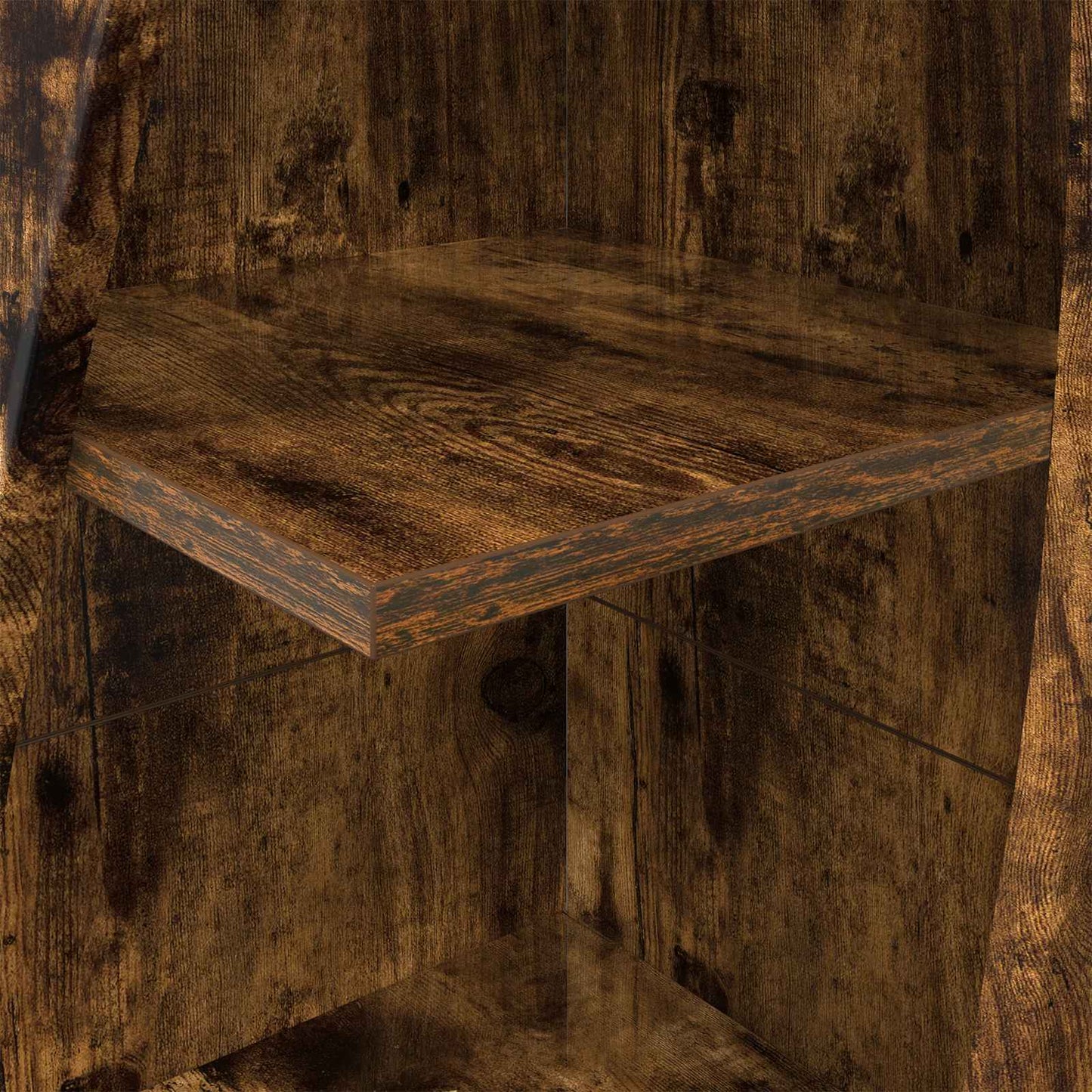 Hoekkast 32x32x140cm Bewerkt hout Gerookt eiken