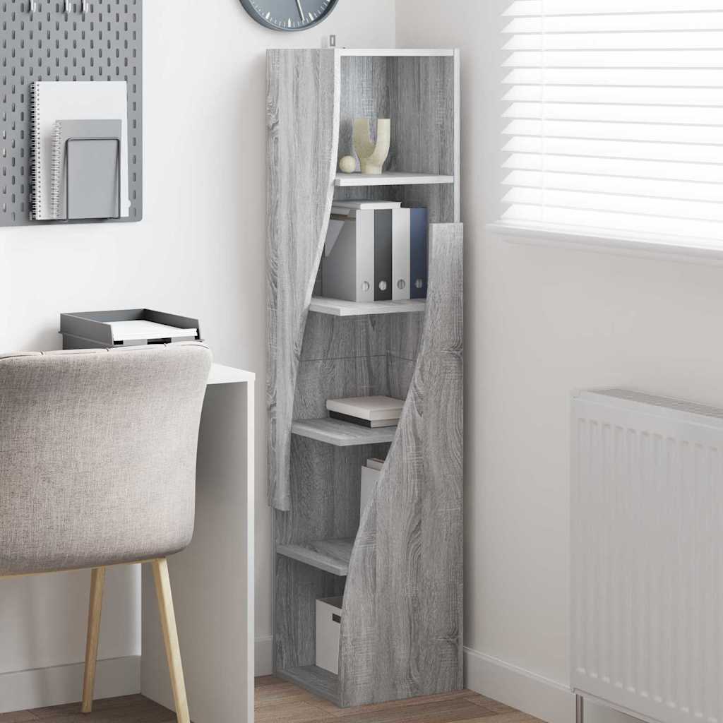 Hoekkast Grijs Sonoma 32x32x140cm Bewerkt hout