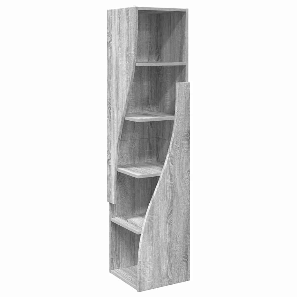 Hoekkast Grijs Sonoma 32x32x140cm Bewerkt hout