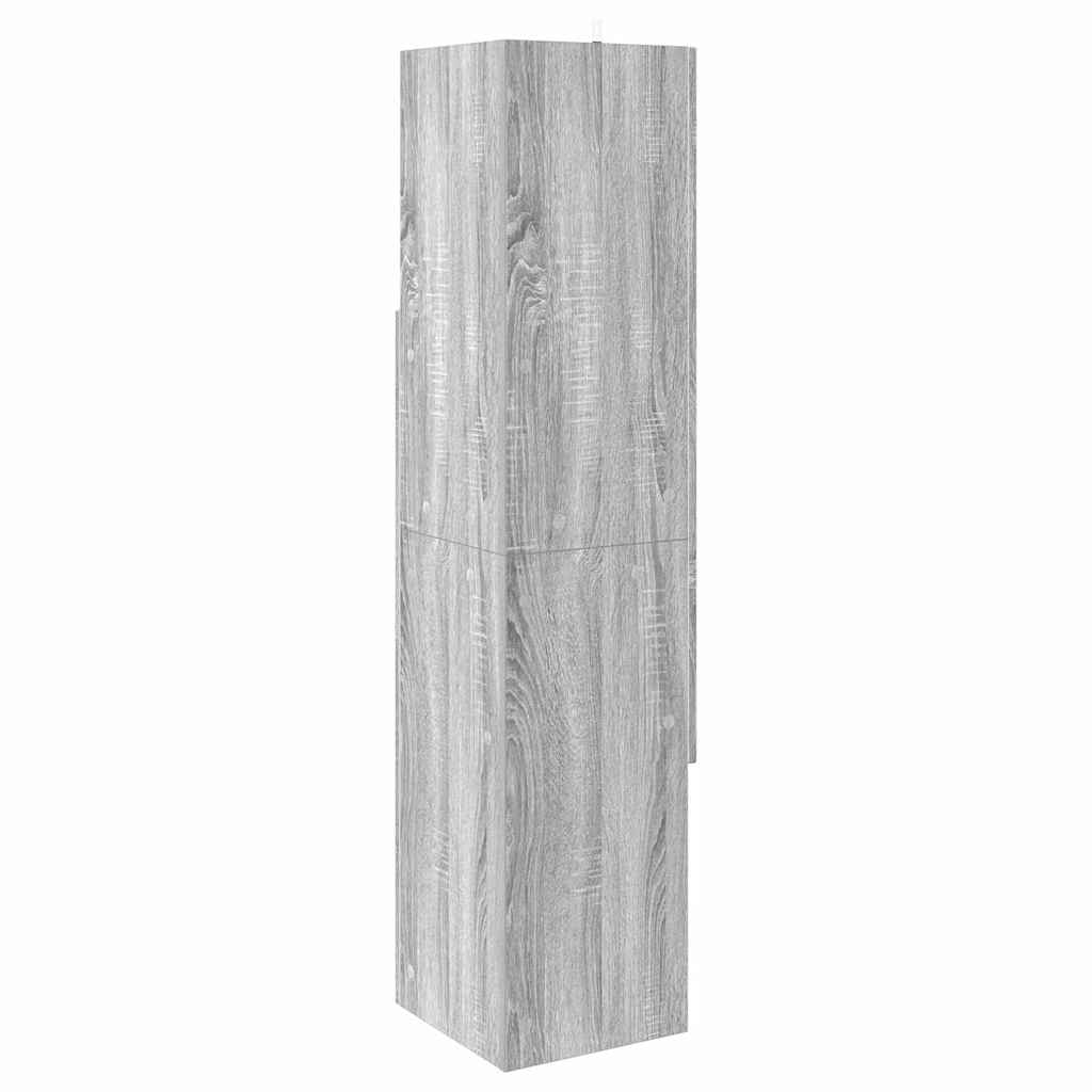 Hoekkast Grijs Sonoma 32x32x140cm Bewerkt hout