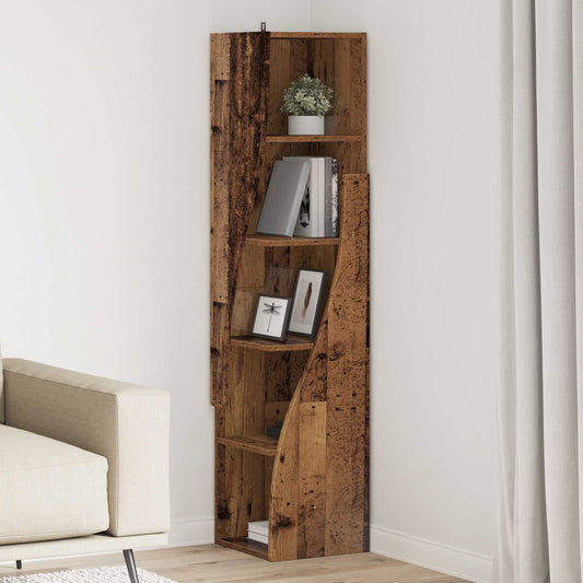 Hoekkast 32x32x140cm Bewerkt hout Oudhout is nu te koop bij PeponiXL, paradijselijk wonen!