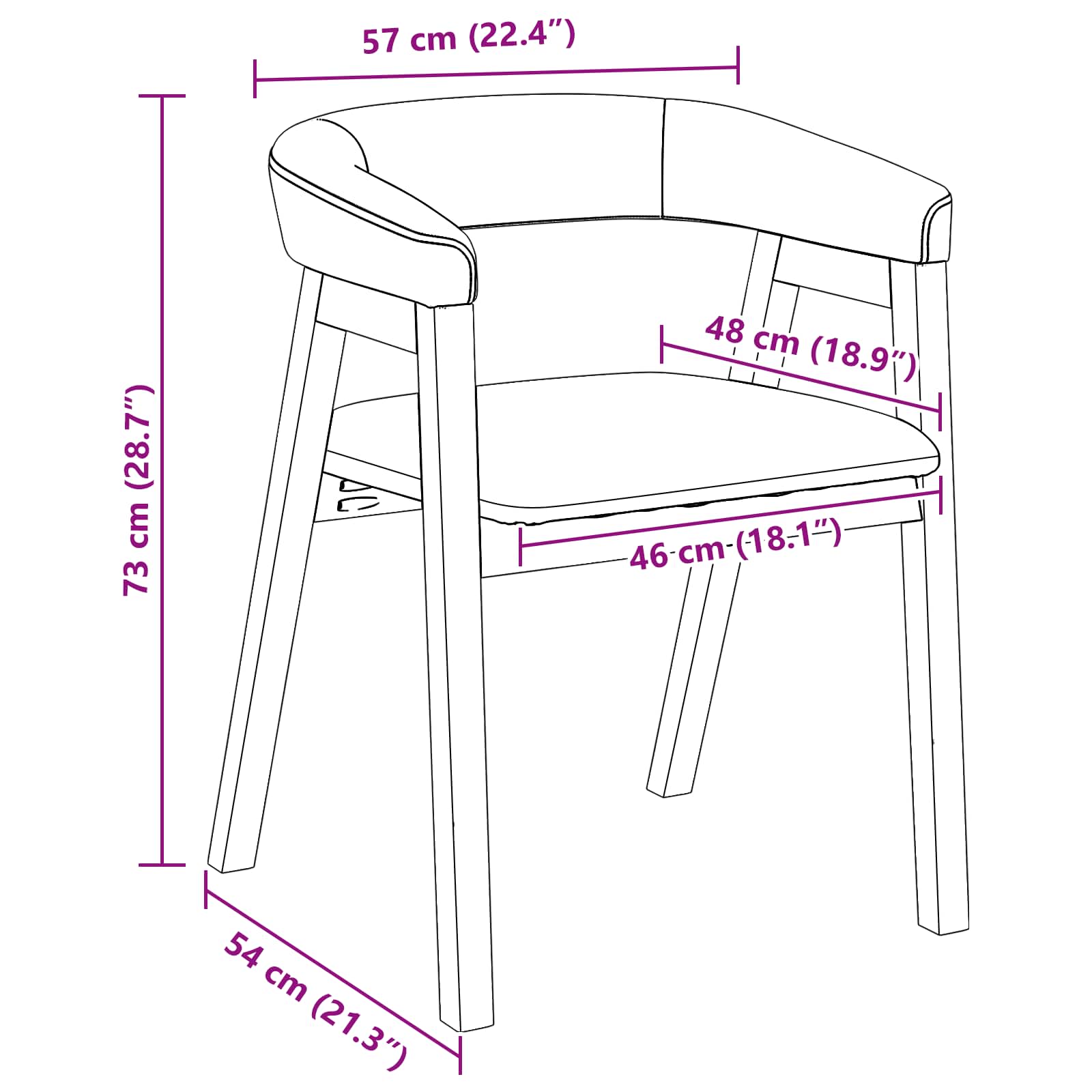 Eettafelstoelen 2 pcs Naturel 54 x 57 x 73 cm is nu te koop bij PeponiXL, paradijselijk wonen!