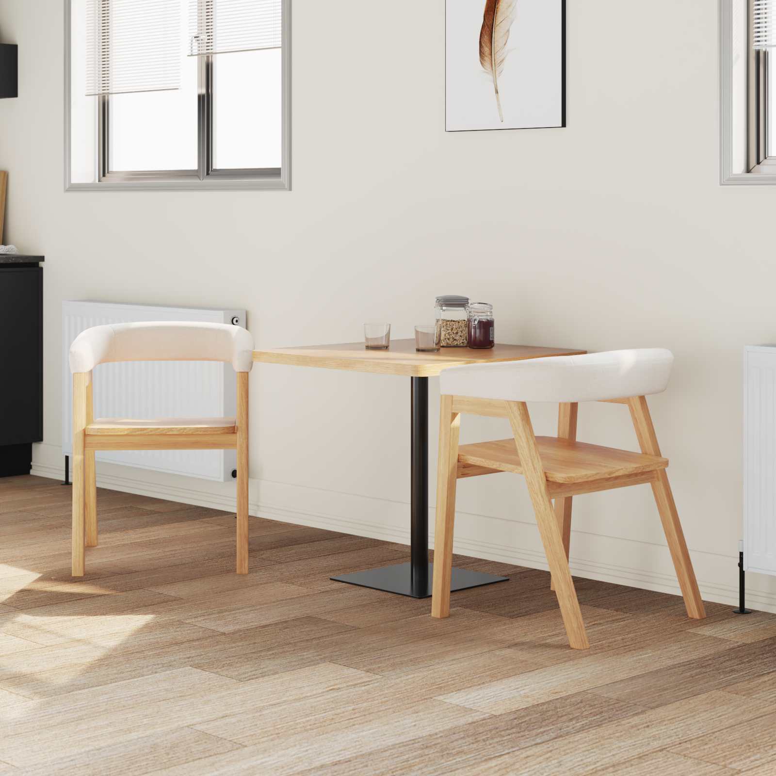 Eettafelstoelen 2 pcs Naturel 54 x 57 x 73 cm is nu te koop bij PeponiXL, paradijselijk wonen!