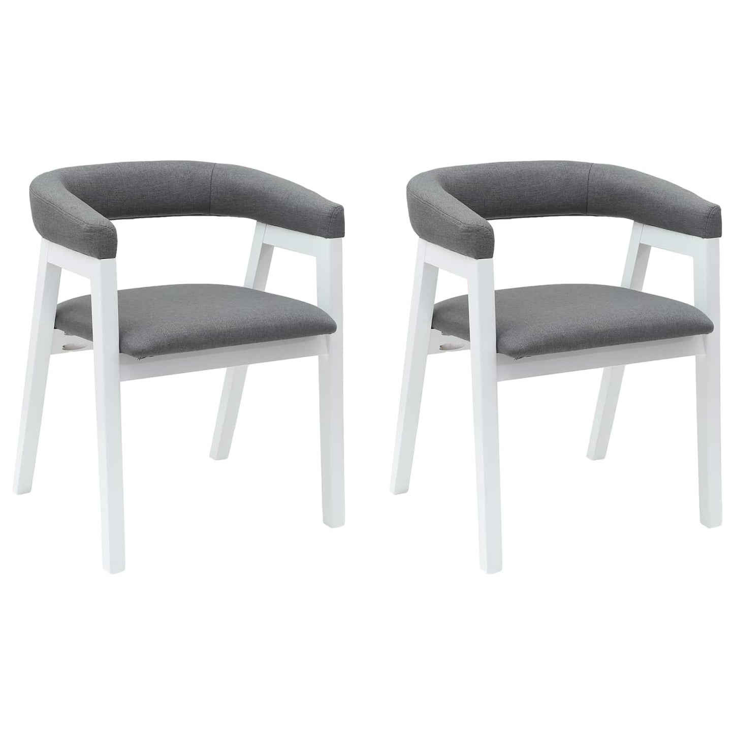 Eettafelstoelen 2 pcs Wit 54 x 57 x 73 cm Massief Rubberhout is nu te koop bij PeponiXL, paradijselijk wonen!