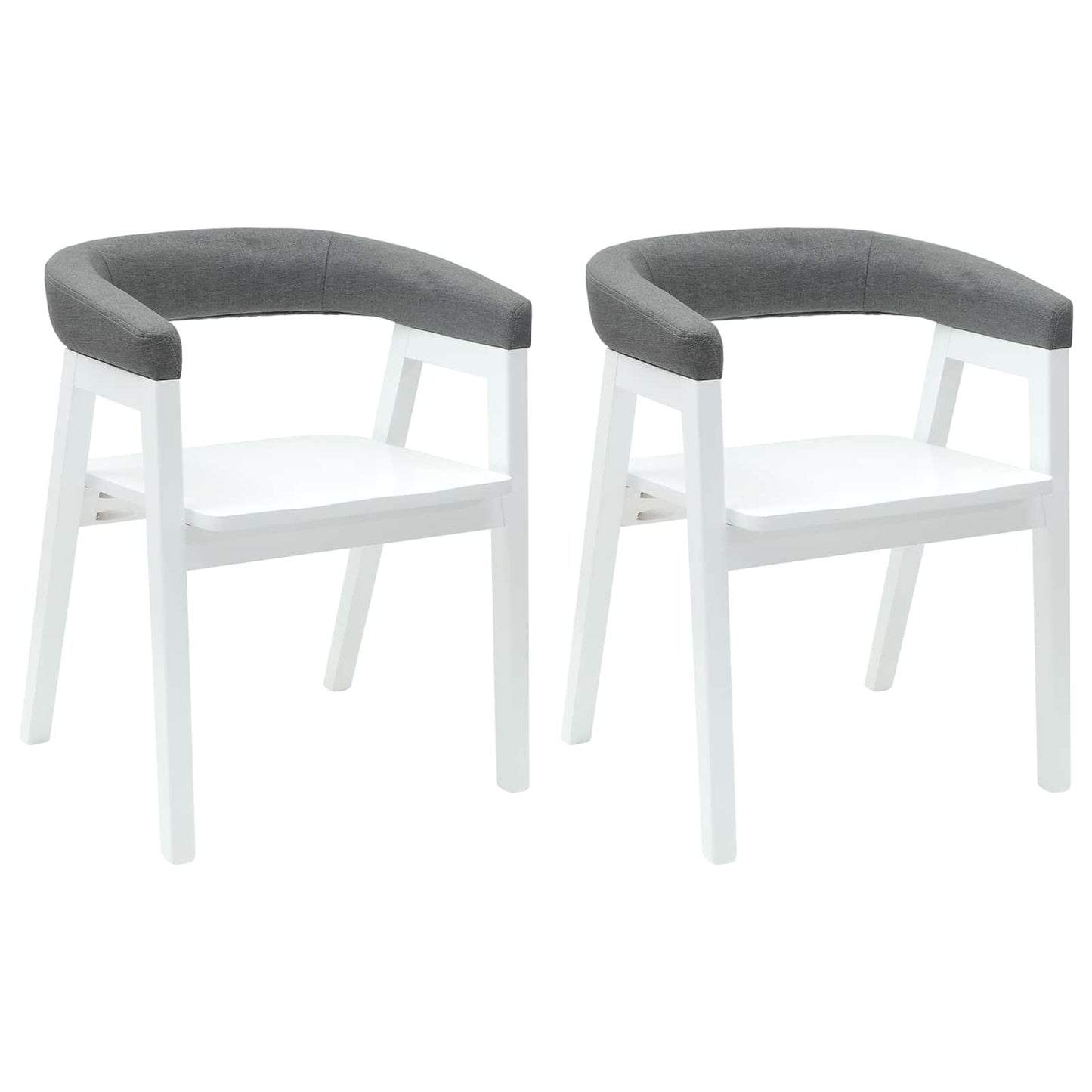 Eettafelstoelen 2 pcs Wit 54 x 57 x 73 cm Massief Rubberhout is nu te koop bij PeponiXL, paradijselijk wonen!